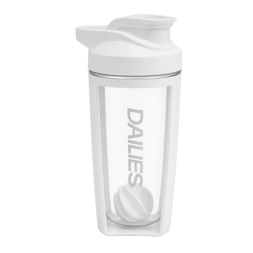 Dailies White Shaker Bottle